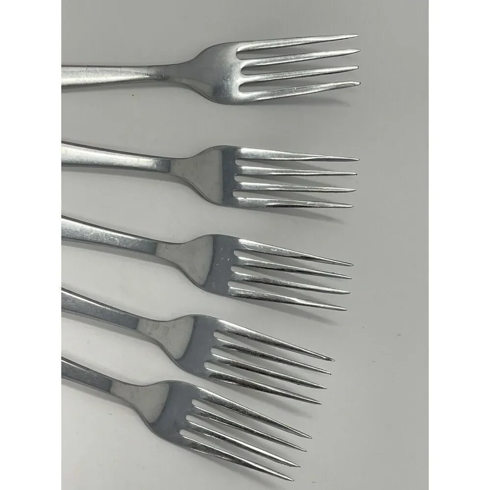 Maper-Inox Stainless Pointed Tip Handle Dinner Place Forks 7.75” Set Of 5 MCM